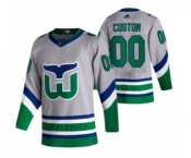 Men's Carolina Hurricanes Custom Grey 2020-21 Reverse Retro Alternate Hockey Jersey