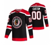 Men's Chicago Blackhawks Custom Black 2020-21 Reverse Retro Alternate Hockey Jersey