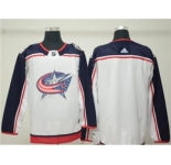 Men's Columbus Blue Jackets Customized White Road Stitched Hockey Jersey