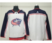Men's Columbus Blue Jackets Customized White Road Stitched Hockey Jersey