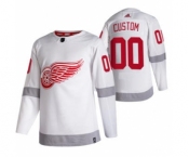 Men's Detroit Red Wings Custom White 2020-21 Reverse Retro Alternate Hockey Jersey