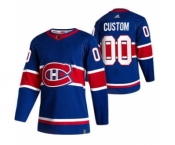 Men's Montreal Canadiens Custom Blue 2020-21 Reverse Retro Alternate Hockey Jersey