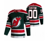Men's New Jersey Devils Custom Green 2020-21 Reverse Retro Alternate Hockey Jersey