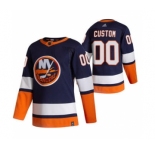 Men's New York Islanders Custom Navy Blue 2020-21 Reverse Retro Alternate Hockey Jersey