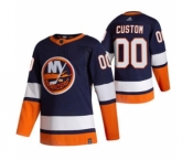 Men's New York Islanders Custom Navy Blue 2020-21 Reverse Retro Alternate Hockey Jersey