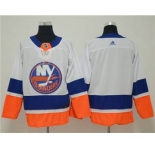 Men's New York Islanders Customized White Road Stitched Hockey Jersey