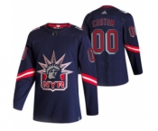 Men's New York Rangers Custom Navy 2020-21 Alternate Authentic Player Hockey Jersey