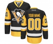 Men's Reebok Pittsburgh Penguins Customized Premier Black-Gold Third NHL Jersey
