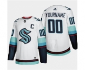 Men's Seattle Kraken Custom 2021-22 White Away Authentic Stitched Hockey Jersey