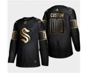 Men's Seattle Kraken Custom Black Golden Edition Limited Stitched Hockey Jersey