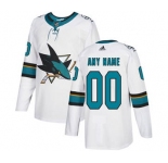 Men's Sharks Personalized White Road Hockey Jersey