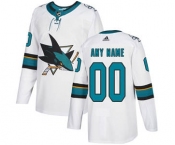 Men's Sharks Personalized White Road Hockey Jersey