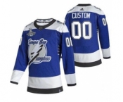 Men's Tampa Bay Lightning Active Player Custom 2021 Blue Stanley Cup Champions Reverse Retro Stitched Hockey Jersey