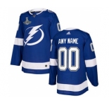 Men's Tampa Bay Lightning Active Player Custom 2021 Blue Stanley Cup Champions Stitched Hockey Jersey