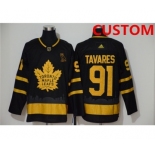 Men's Toronto Maple Leafs Custom Black Golden City Edition Stitched NHL Jersey