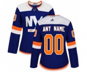 Women Adidas New York Islanders Customized Authentic Blue Alternate NHL Jersey