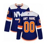 Women Adidas New York Islanders Customized Premier Blue Alternate NHL Jersey