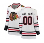 Women Chicago Blackhawks Customized Authentic White Away Fanatics Branded Breakaway NHL Jersey