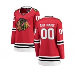 Women Chicago Blackhawks Customized Fanatics Branded Red Home Breakaway NHL Jersey