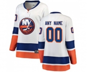 Women New York Islanders Customized Fanatics Branded White Away Breakaway NHL Jersey