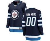 Women Winnipeg Jets Customized Fanatics Branded Navy Blue Home Breakaway NHL Jersey