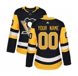 Women's Adidas Pittsburgh Penguins Customized Premier Black Home NHL Jersey
