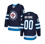 Youth Adidas Winnipeg Jets Customized Authentic Navy Blue Home NHL Jersey