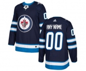 Youth Adidas Winnipeg Jets Customized Authentic Navy Blue Home NHL Jersey