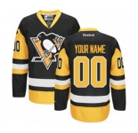 Youth Reebok Pittsburgh Penguins Customized Premier Black-Gold Third NHL Jersey
