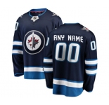 Youth Winnipeg Jets Customized Fanatics Branded Navy Blue Home Breakaway NHL Jersey
