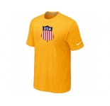 Nike Team USA Hockey Winter Olympics KO Collection Locker Room T-Shirt Yellow