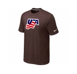 Nike USA Graphic Legend Performance Collection Locker Room T-Shirt Brown