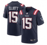 Men New England Patriots #15 Ezekiel Elliott 2023 Navy Game Jersey