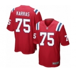 Men's New England Patriots #75 Ted Karras Game Red Alternate Football Jersey