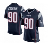 Men's New England Patriots #90 Shilique Calhoun Game Navy Blue Team Color Football Jersey