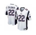Men's Nike New England Patriots #22 Justin Coleman Game White NFL Jersey
