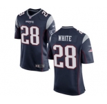 Men's Nike New England Patriots #28 James White Game Navy Blue Team Color NFL Jersey
