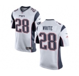Men's Nike New England Patriots #28 James White Game White NFL Jersey