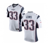 Men's Nike New England Patriots #33 Dion Lewis Game White NFL Jersey