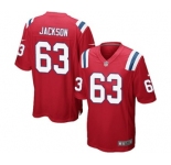 Men's Nike New England Patriots #63 Tre Jackson Game Red Alternate NFL Jersey