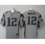 nike nfl jerseys new england patriots #12 tom brady gray[game]