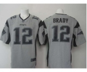 nike nfl jerseys new england patriots #12 tom brady gray[game]