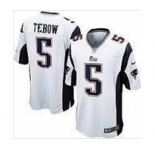 nike nfl jerseys new england patriots #5 tebow white[game]