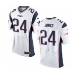 Men's Nike New England Patriots #24 Cyrus Jones Elite White NFL Jersey