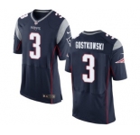 Men's Nike New England Patriots #3 Stephen Gostkowski Elite Navy Blue Team Color NFL Jersey