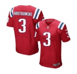 Men's Nike New England Patriots #3 Stephen Gostkowski Elite Red Alternate NFL Jersey