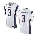Men's Nike New England Patriots #3 Stephen Gostkowski Elite White NFL Jersey
