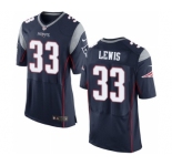 Men's Nike New England Patriots #33 Dion Lewis Elite Navy Blue Team Color NFL Jersey