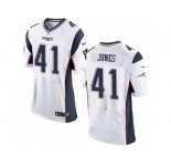 Men's Nike New England Patriots #41 Cyrus Jones Elite White NFL Jersey