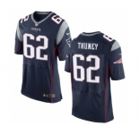 Men's Nike New England Patriots #62 Joe Thuney Elite Navy Blue Team Color NFL Jersey